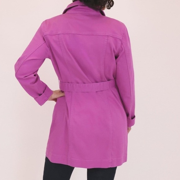 Susan Graver QVC Petite Stretch Denim Long Belted Jacket size XXS - Picture 6 of 8